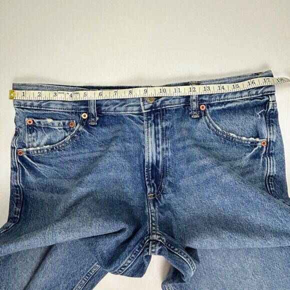 Gap Low Rise Stride Jeans Medium Blue Wash Wide Straight Leg Relaxed Denim sz 31 - Picture 5 of 12